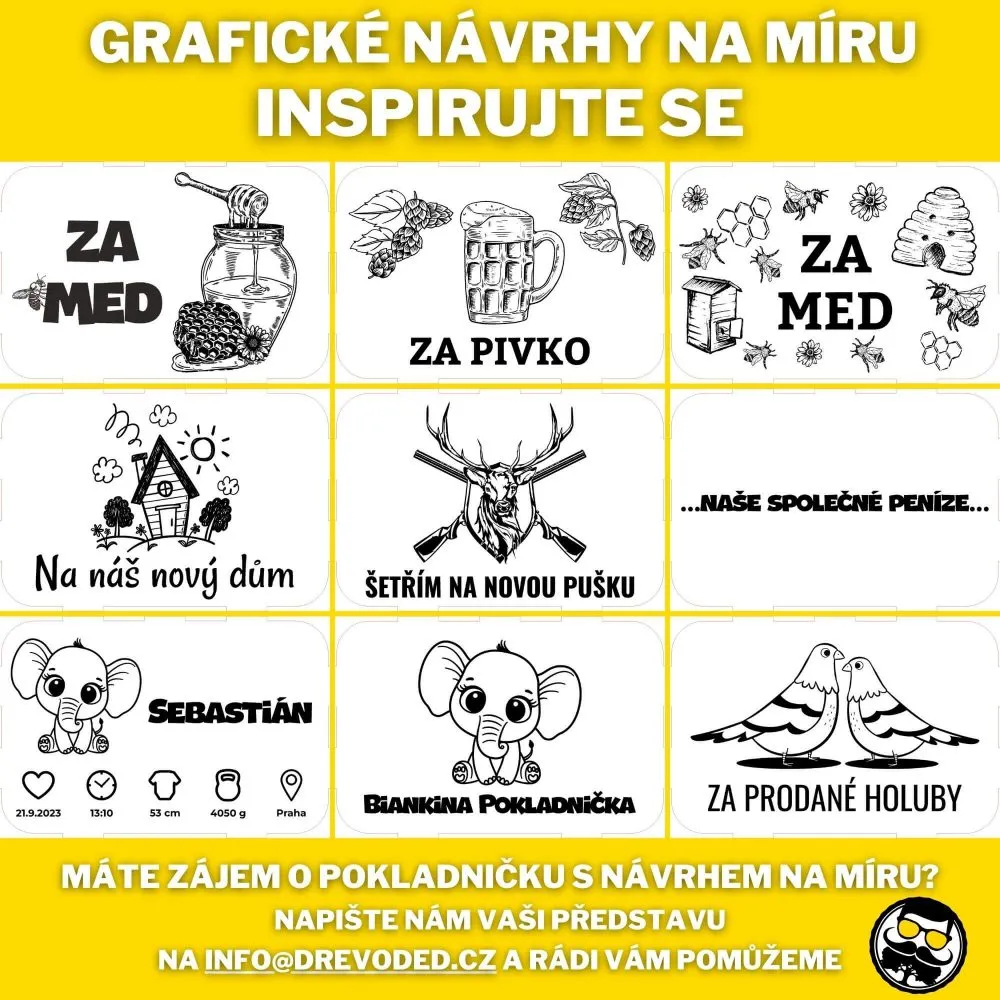 Dřevěná pokladnička DřevoDed - Inspirujte se