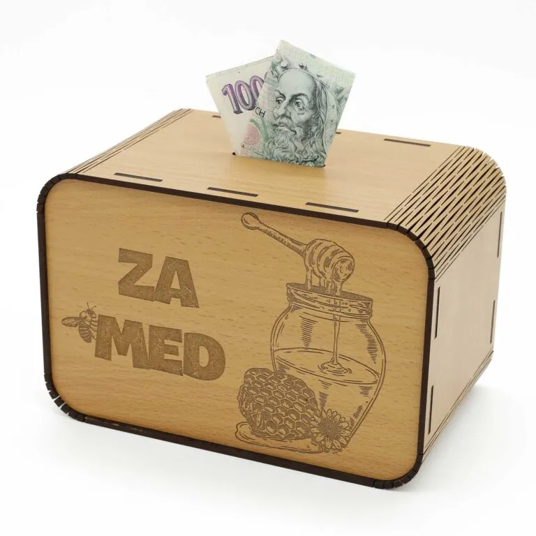 Pokladnička Za Med - pro včelaře - DřevoDed.cz