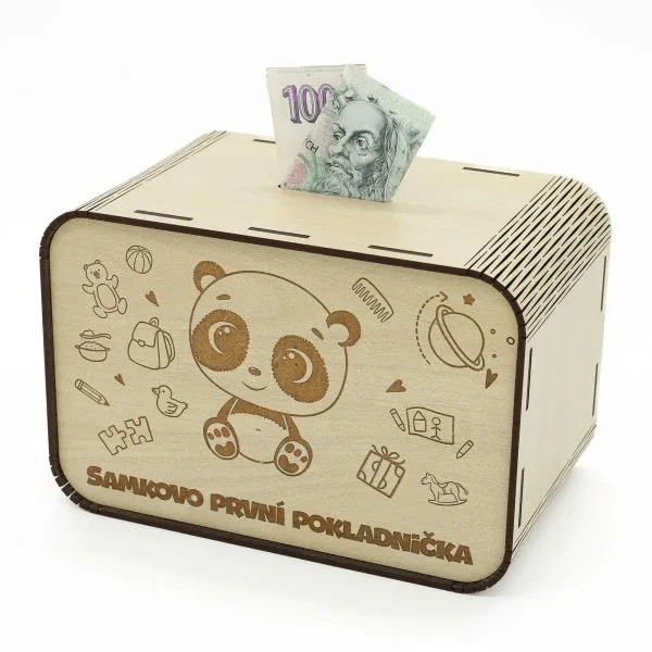 Detská pokladnička - Panda - DřevoDed.cz