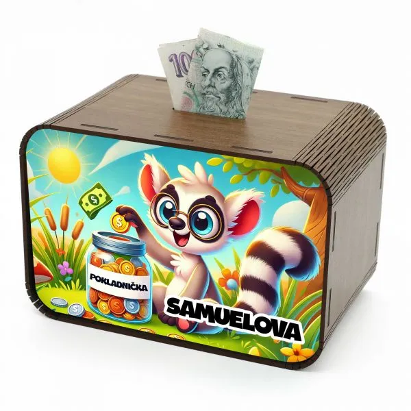 Dětská pokladnička - Lemur CZ-02-064 DrevoDed.cz