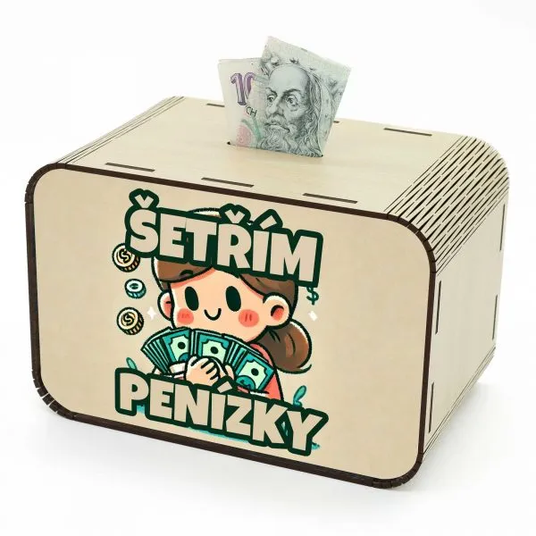 Dětská pokladnička - Šetřím penízky CZ-02-007 DrevoDed.cz