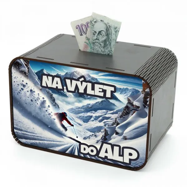 Pokladnička - Na výlet do alp CZ-02-022 DrevoDed.cz