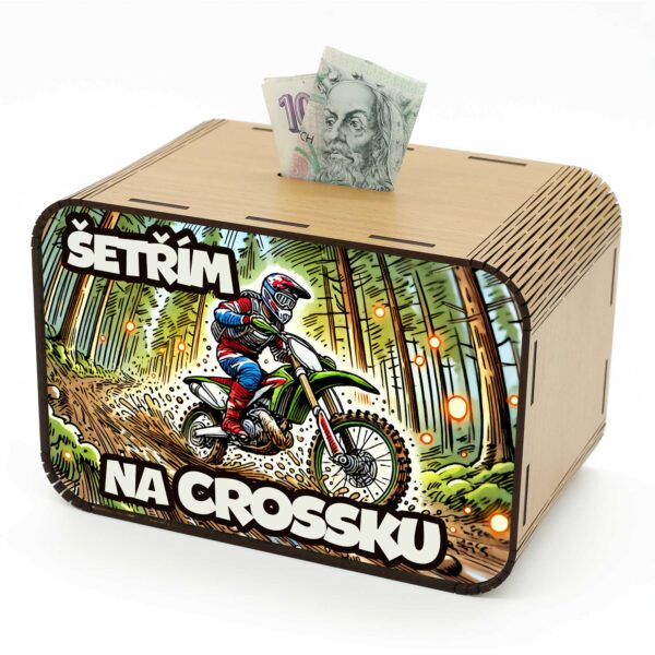 Pokladnička - Šetřím na crossku CZ-02-024 DrevoDed.cz